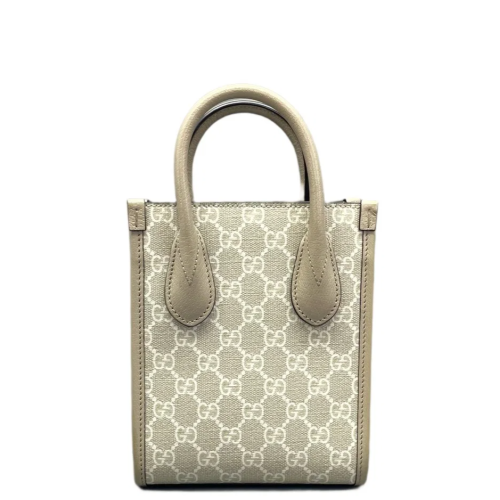 Gucci Mini Interlocking G Tote GG Supreme Monogram Beige Gucci Mini Interlocking G Tote GG Supreme Monogram Beige