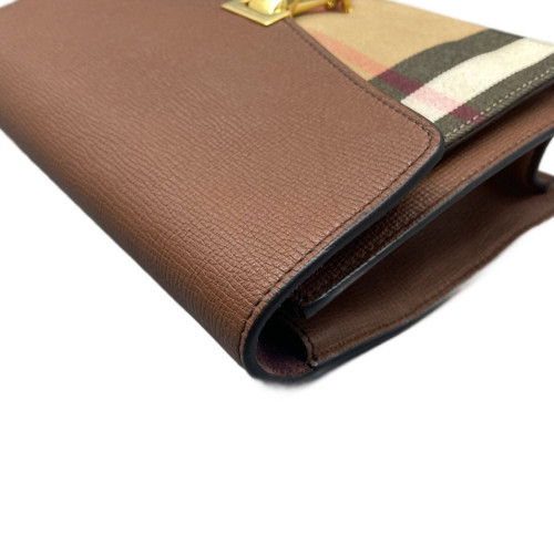 Burberry Small Macken Crossbody Bag House Check Calfskin Brown
