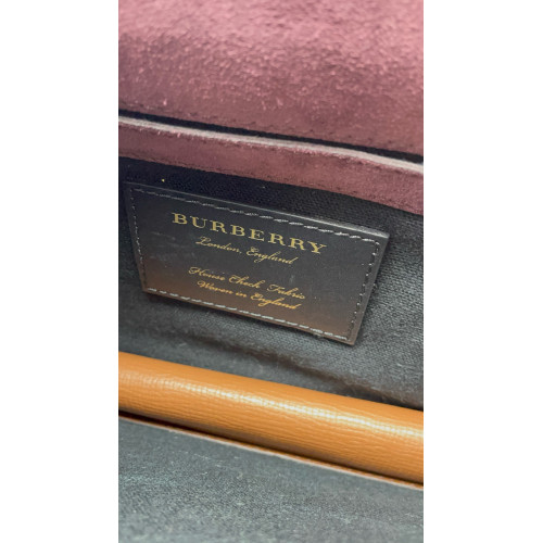 Burberry Small Macken Crossbody Bag House Check Calfskin Brown