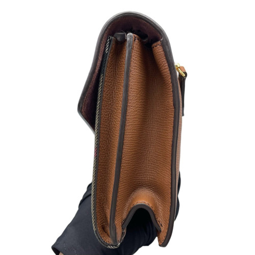 Burberry Small Macken Crossbody Bag House Check Calfskin Brown
