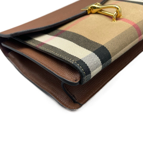 Burberry Small Macken Crossbody Bag House Check Calfskin Brown