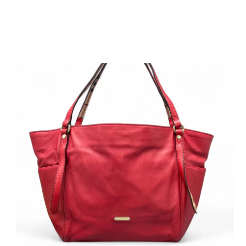 Burberry Small Canterbury Tote Calfskin Red