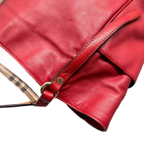 Burberry Small Canterbury Tote Calfskin Red
