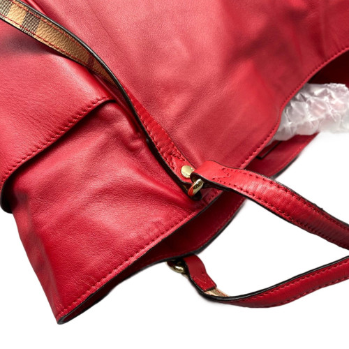 Burberry Small Canterbury Tote Calfskin Red