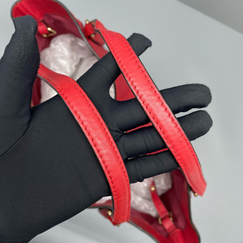 Burberry Small Canterbury Tote Calfskin Red