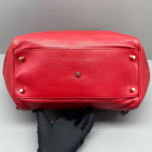 Burberry Small Canterbury Tote Calfskin Red