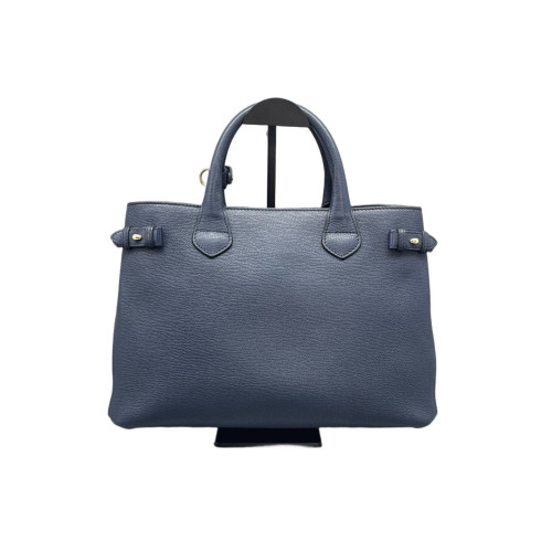 Burberry Medium Banner Tote Grained Calfskin House Check Blue