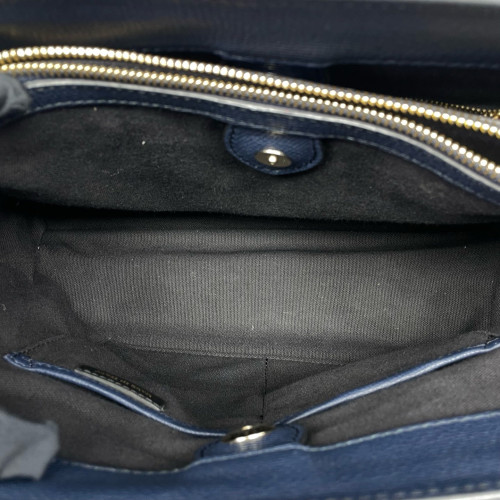 Burberry Medium Banner Tote Grained Calfskin House Check Blue