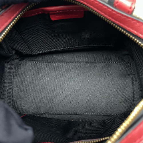 Burberry Small Alchester Bowling Bag Haymarket Check Calfskin Beige Red Black