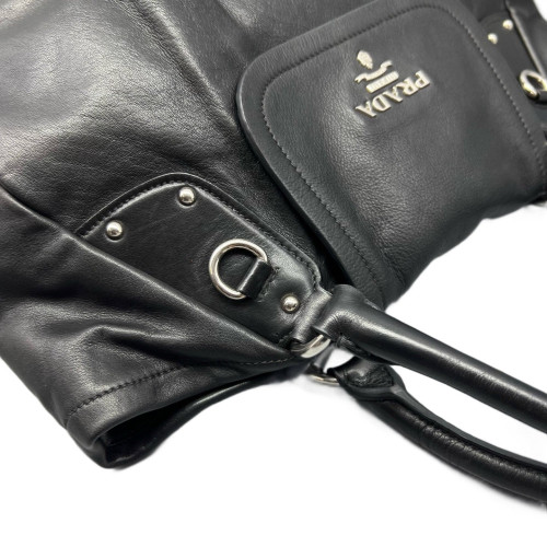 Prada Shoulder Bag Calfskin Black