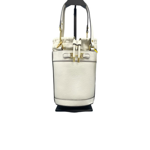 Gucci Small Horsebit 1955 Drawstring Bucket Bag Grained Calfskin White Gucci Small Horsebit 1955 Drawstring Bucket Bag Grained Calfskin White