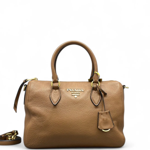 Prada Handbag Vitello Phenix Brown