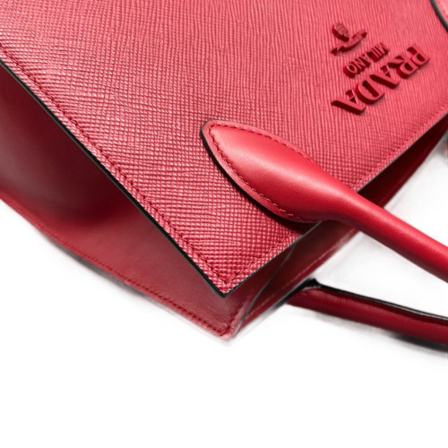 Prada Handbag Saffiano Calfskin Red