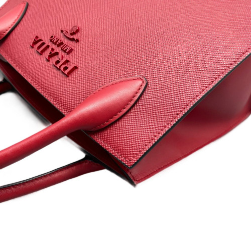 Prada Handbag Saffiano Calfskin Red
