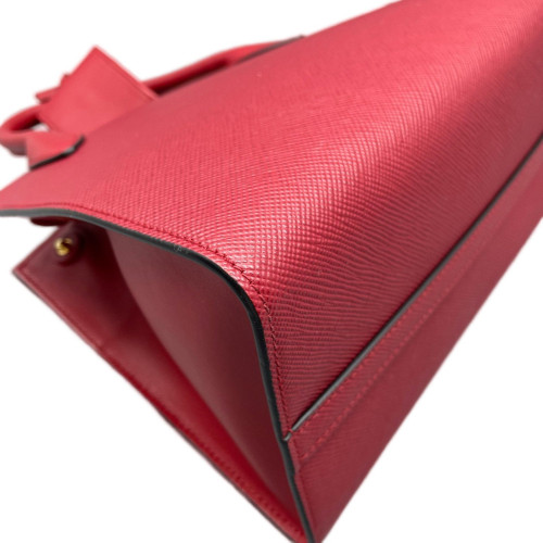 Prada Handbag Saffiano Calfskin Red