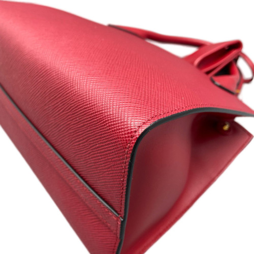 Prada Handbag Saffiano Calfskin Red