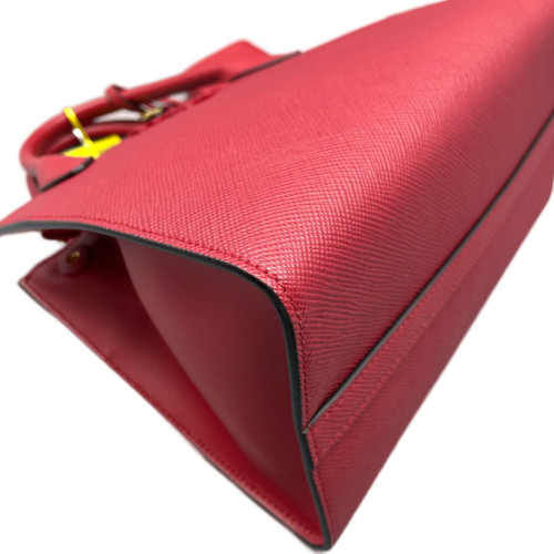 Prada Handbag Saffiano Calfskin Red
