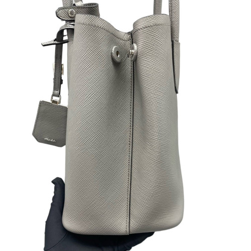 Prada Medium Double Bag Saffiano Calfskin Grey