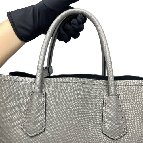 Prada Medium Double Bag Saffiano Calfskin Grey