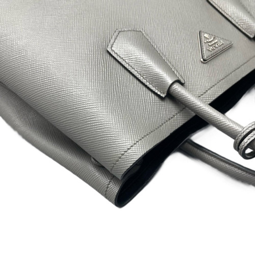 Prada Medium Double Bag Saffiano Calfskin Grey