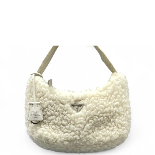 Prada Hobo Shearling White Prada Hobo Shearling White