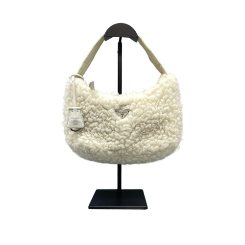Prada Hobo Shearling White Prada Hobo Shearling White