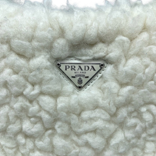 Prada Hobo Shearling White Prada Hobo Shearling White