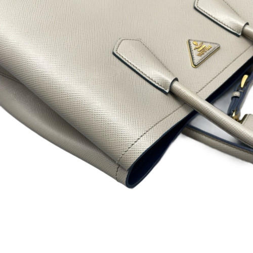 Prada Medium Double Bag Saffiano Calfskin Beige