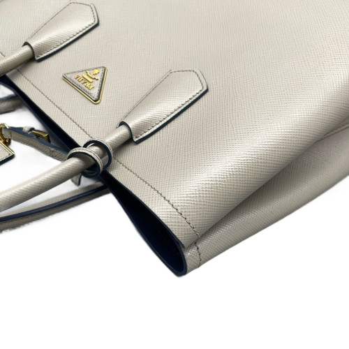 Prada Medium Double Bag Saffiano Calfskin Beige