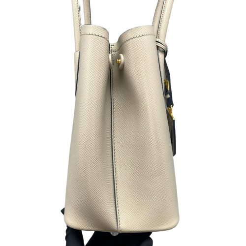 Prada Medium Double Bag Saffiano Calfskin Beige