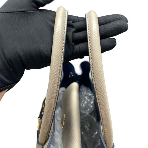 Prada Medium Double Bag Saffiano Calfskin Beige
