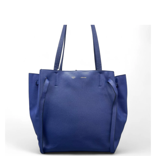 Celine Small Belt Cabas Phantom Tote Grained Calfskin Blue