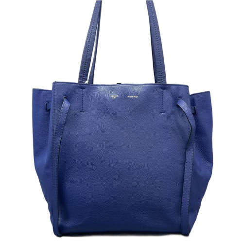 Celine Small Belt Cabas Phantom Tote Grained Calfskin Blue
