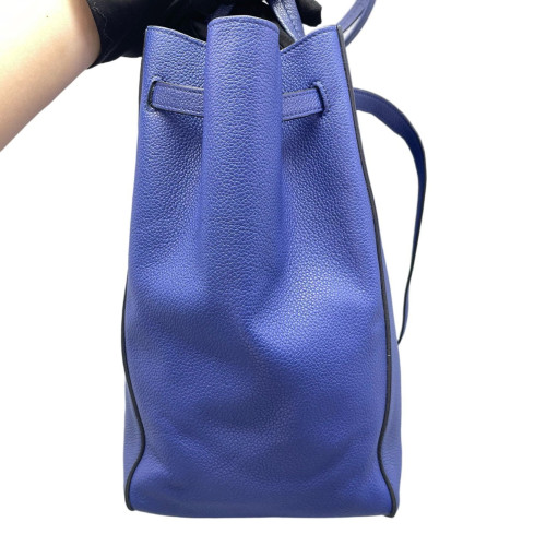 Celine Small Belt Cabas Phantom Tote Grained Calfskin Blue