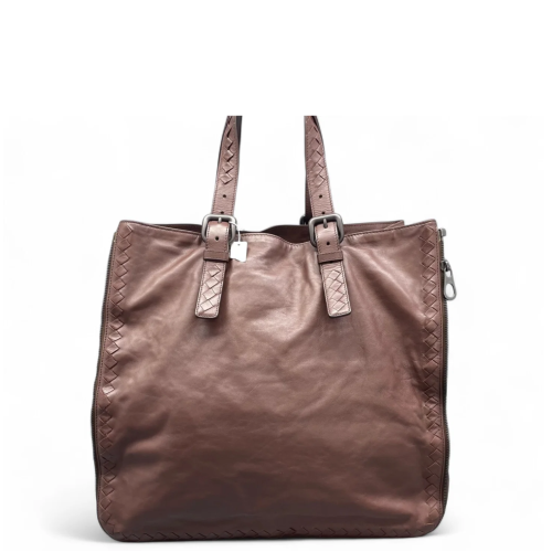 Bottega Veneta Intrecciato Tote Bag Lambskin Intrecciato Brown