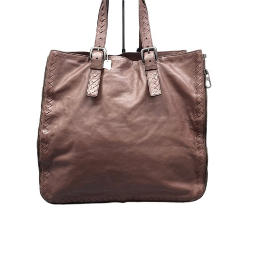 Bottega Veneta Intrecciato Tote Bag Lambskin Intrecciato Brown