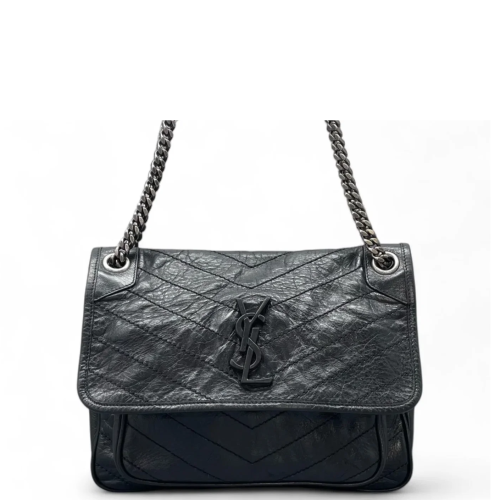 Yves Saint Laurent Medium Niki Chain Calfskin Black
