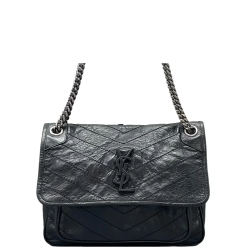 Yves Saint Laurent Medium Niki Chain Calfskin Black