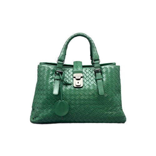 Bottega Veneta Intrecciato Medium Roma Tote Bag Lambskin Intrecciato Green