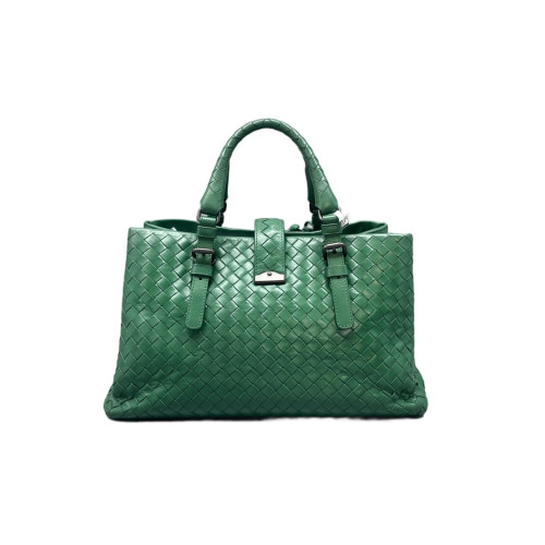 Bottega Veneta Intrecciato Medium Roma Tote Bag Lambskin Intrecciato Green