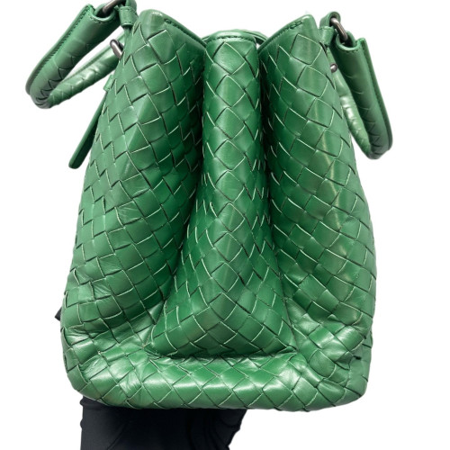 Bottega Veneta Intrecciato Medium Roma Tote Bag Lambskin Intrecciato Green
