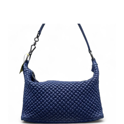 Bottega Veneta Intrecciato Shoulder Bag Lambskin Nappa Blue