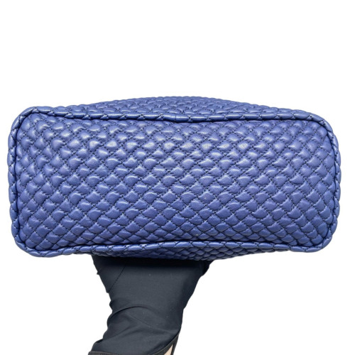 Bottega Veneta Intrecciato Shoulder Bag Lambskin Nappa Blue