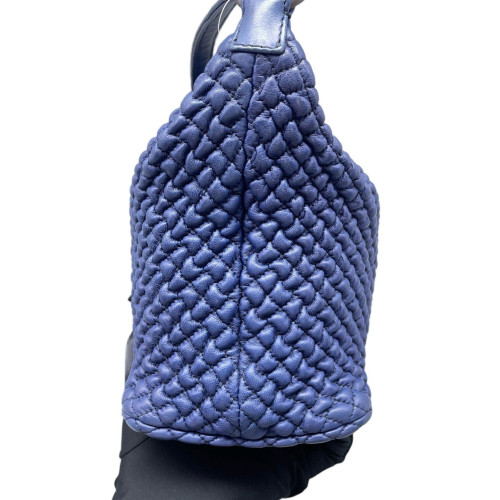 Bottega Veneta Intrecciato Shoulder Bag Lambskin Nappa Blue