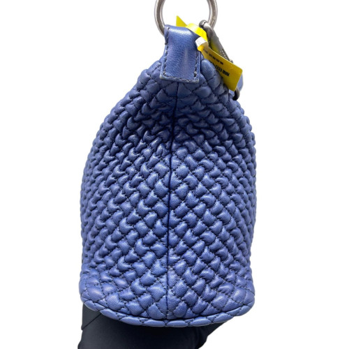 Bottega Veneta Intrecciato Shoulder Bag Lambskin Nappa Blue