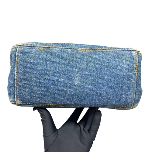Chanel Tote Bag Denim Blue Brown