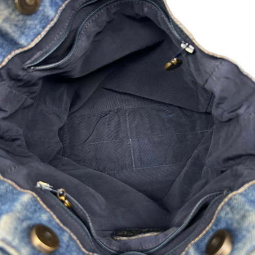 Chanel Tote Bag Denim Blue Brown