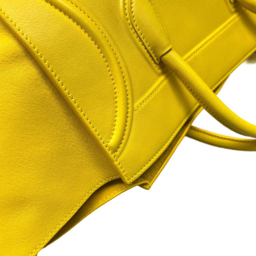 Celine Large Luggage Calfskin Yellow