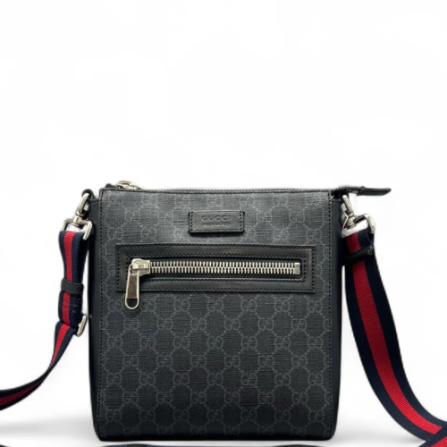 Gucci Messenger GG Monogram Black Grey Gucci Messenger GG Monogram Black Grey