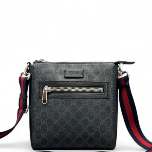 Gucci Messenger GG Monogram Black Grey Gucci Messenger GG Monogram Black Grey